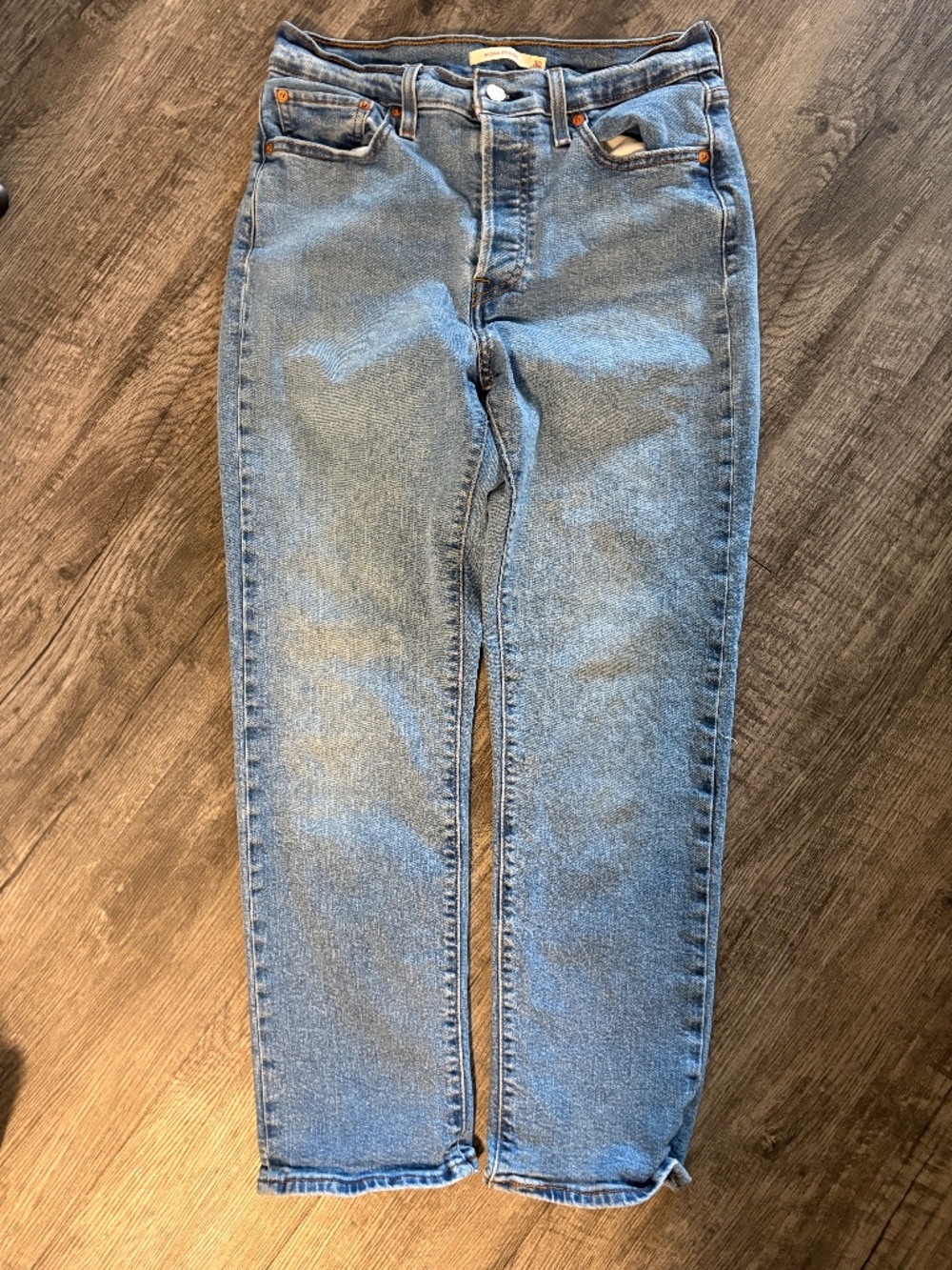 Levi’s Wedgie Straight button fly medium wash jeans denim